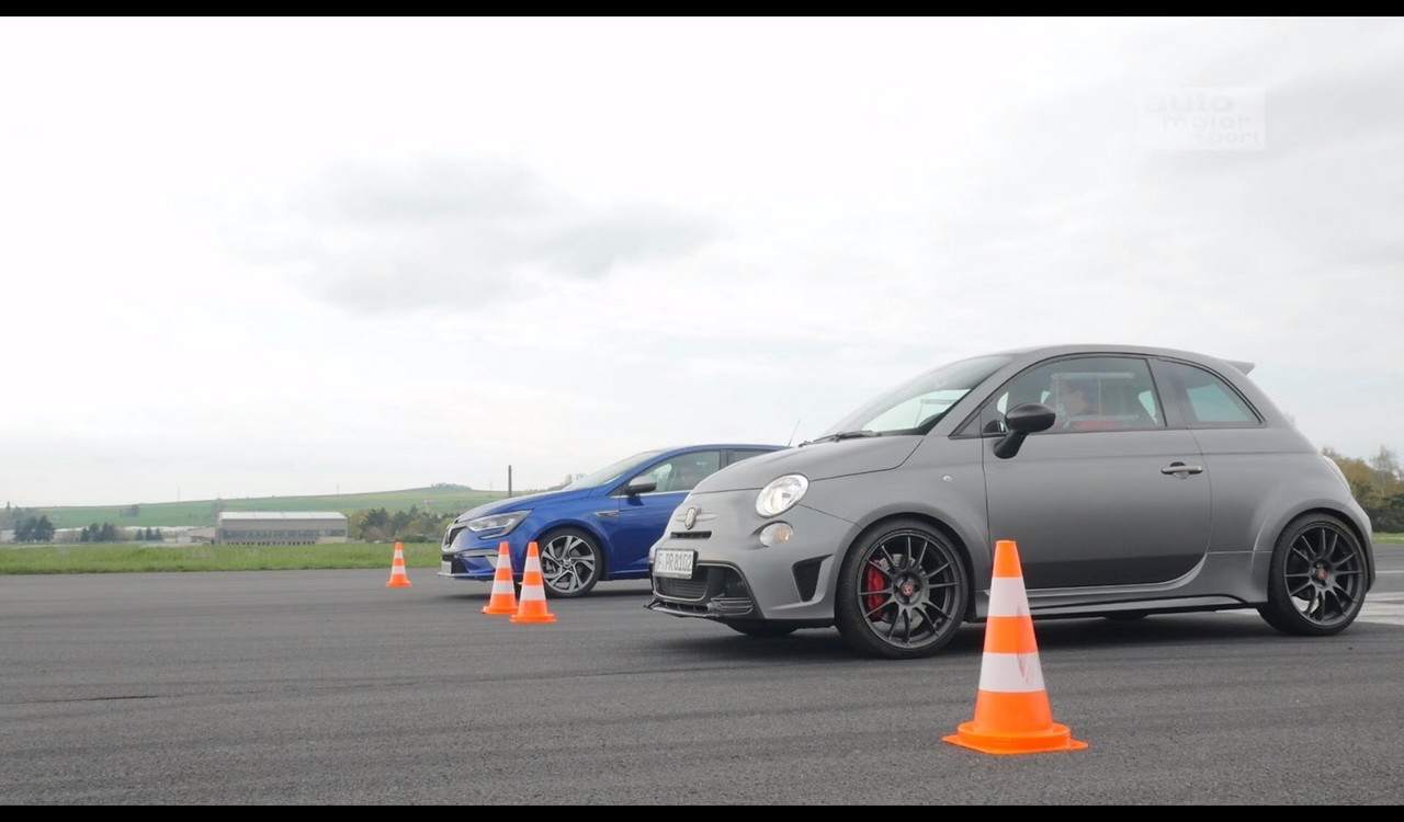 Mégane GT 205 vs Abarth 695 biposto sur un 400m d.a