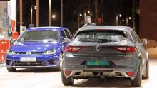 Mulet de Mégane 4 R.S. de dos et Golf R de face